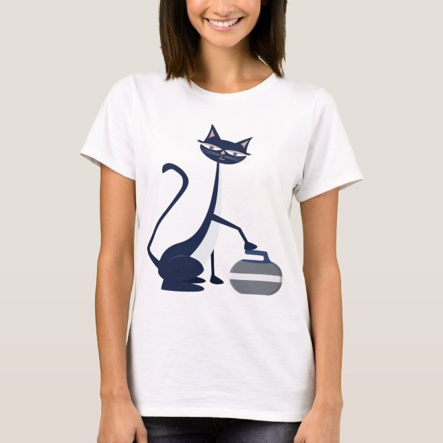 Curlingkatze T-Shirt (Vorderseite)