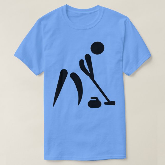 Curlingspielersymbol T-Shirt (Design vorne)