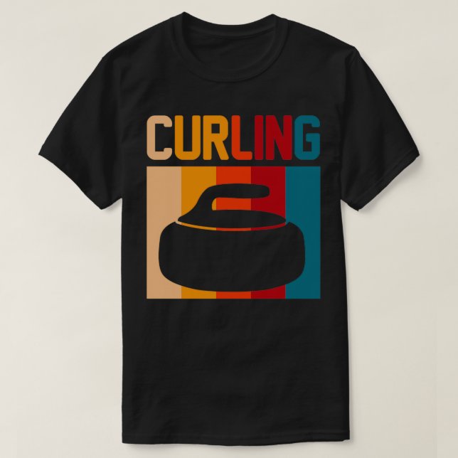 Curlingstein im Retrolook T-Shirt (Design vorne)