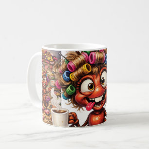 Curlita Crunch ist eine Ameise in Lockenwicklern Kaffeetasse