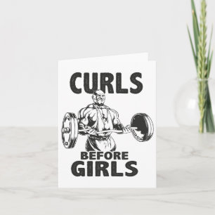 Curls Before Girls - Fitness Motivierend Karte