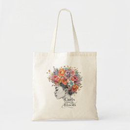 "Curls in Bloom" Spring Floral Custom Graphic Tote Tragetasche