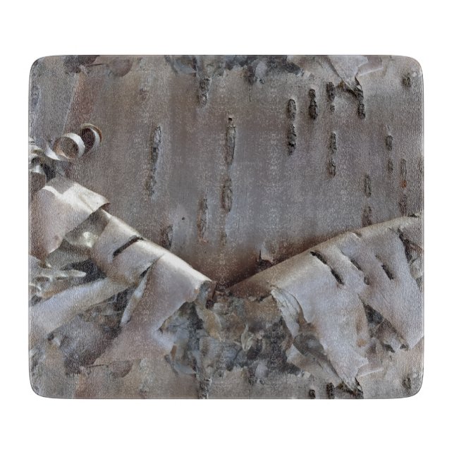 Curly Birch Bark Tree Rustic Schneidebrett (Vorderseite)