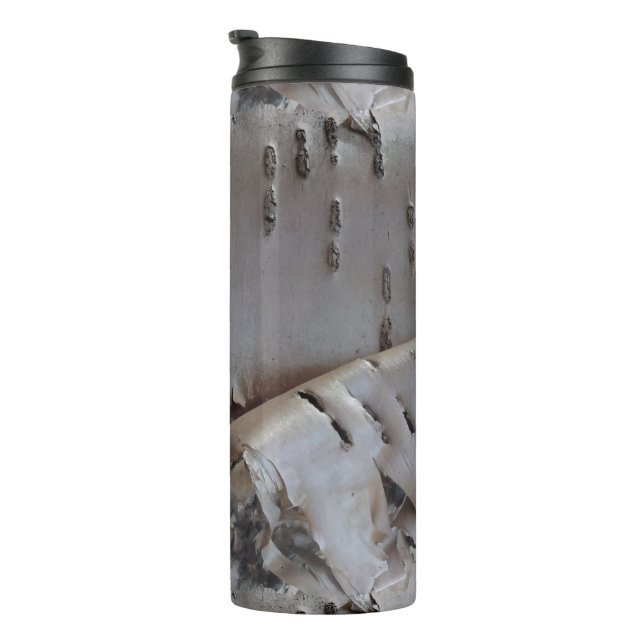 Curly Birch Bark Tree Rustic Thermosbecher (Nach rechts gedreht)