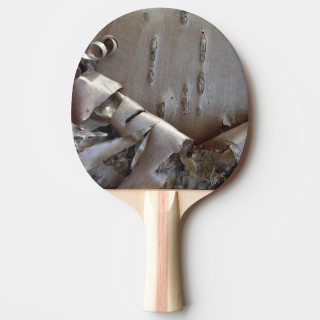 Curly Birch Bark Tree Rustic Tischtennis Schläger (Vorderseite)