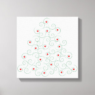 Curly Christmas Tree White Leinwanddruck