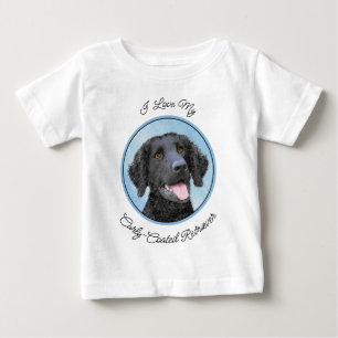 Curly Coated Retriever Painting - Original Dog Art Baby T-shirt