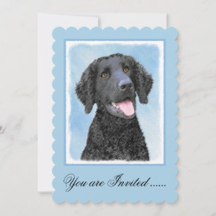 Curly Coated Retriever Painting - Original Dog Art Einladung