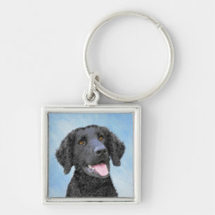 Curly Coated Retriever Painting - Original Dog Art Schlüsselanhänger