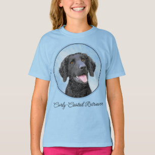 Curly Coated Retriever Painting - Original Dog Art T-Shirt