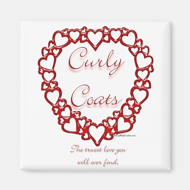 Curly Coated Retriever True Love Magnet (Vorne)