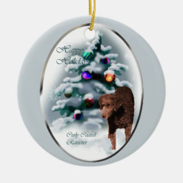 Curly Coated Retriever Weihnachtsgeschenke Ornamen Keramikornament