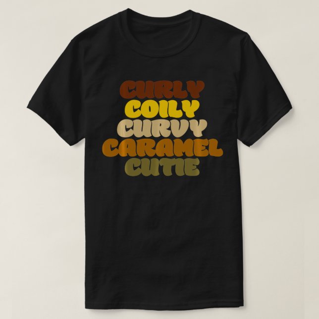 Curly Curvy Caramel Süsse BLM Black Womens P T-Shirt (Design vorne)
