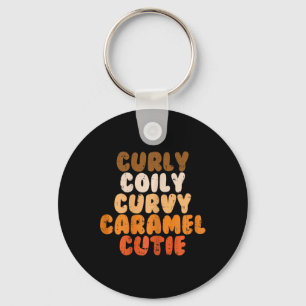 Curly Curvy Caramel Süsse Melanin Goddess Black Pr Schlüsselanhänger