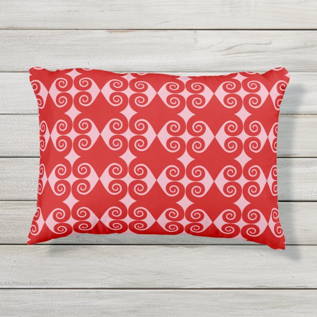 Curly Diamond Pattern Kissen Für Draußen (Rückseite)