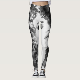Curly Grace: Aquarellfarben Leggings