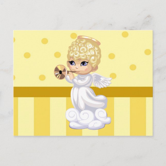 Curly Hair Angel Postcard Postkarte (Vorderseite)