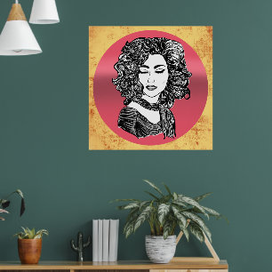 Curly hair beauty poster