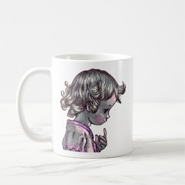 Curly Hair Girl Tasse (Links)