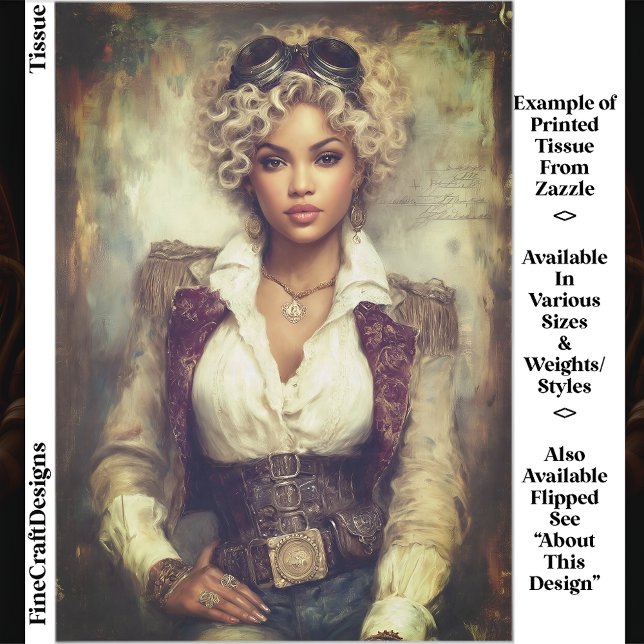 Curly Hair Steampunk Woman, Corset EB2RF Decoupage Seidenpapier (Von Creator hochgeladen)