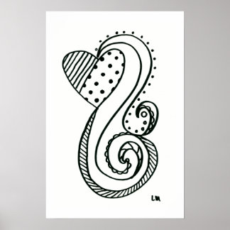 Curly Heart Poster
