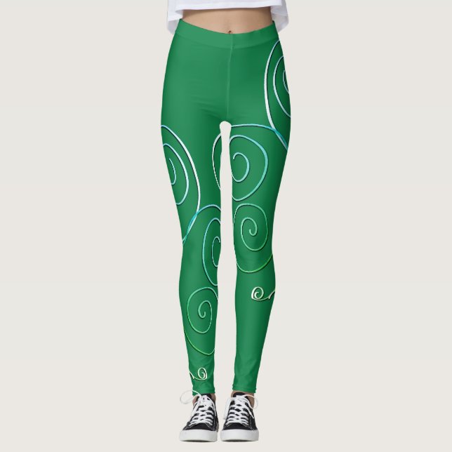 Curly Kleeblatt St. Patrick's Green Leggings (Vorderseite)