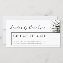 Curly Lashes Geschenkzertifikat weiß Dankeskarte