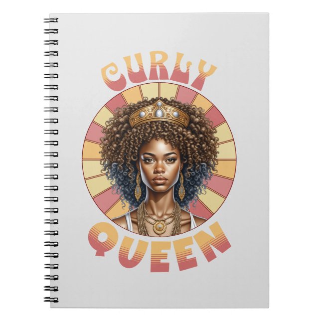 Curly Queen Afroamerikanerin retravy Notizblock (Vorderseite)