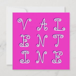 Curly Text Pink Moderner Chic Stilvoller Valentins Feiertagskarte