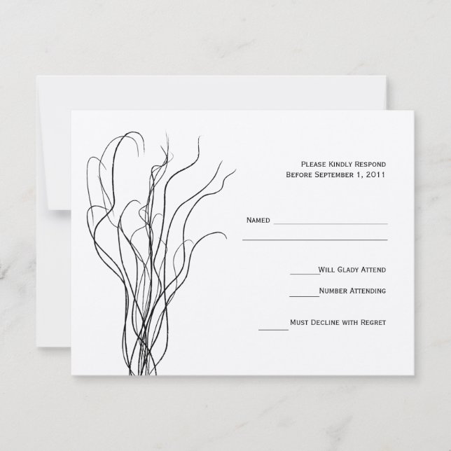 Curly Willow Wedding RSVP Response Card (Vorderseite)