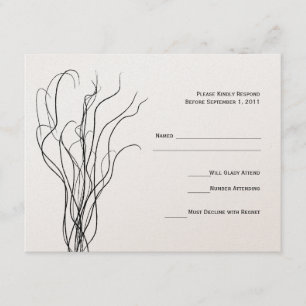 Curly Willow Wedding RSVP Response Card Karte