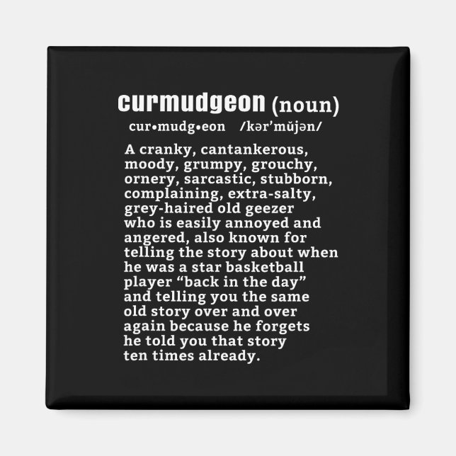 Curmudgeon (Bysketbyll-Version) Spaß Senior Citize Magnet (Vorne)