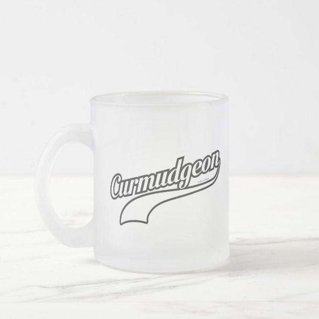 Curmudgeon Frosted Glass Coffee Mug Mattglastasse (Links)