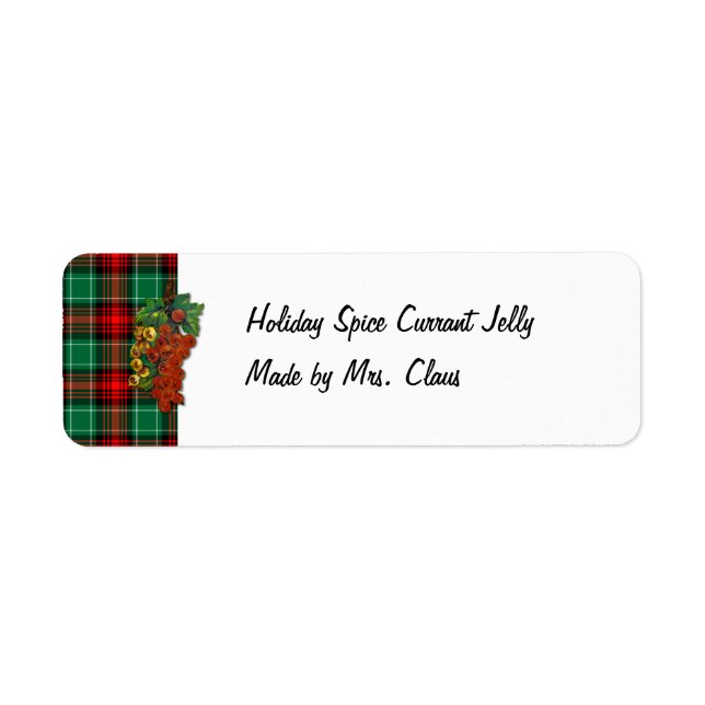 Currants Red Green Kariert Holiday Recipe Labels (Vorne)