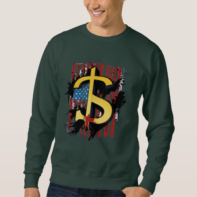 Currency Elegance: Dollar Design T - Shirt" Sweatshirt (Vorderseite)