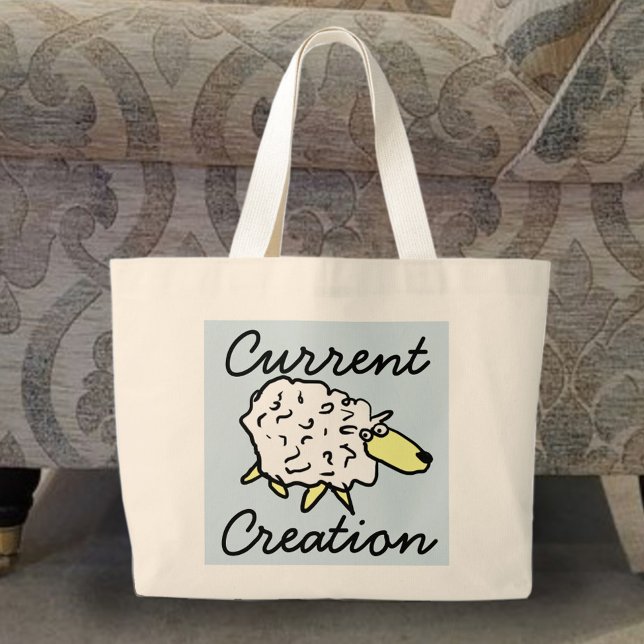 "Current Creation" Sheep Cartoon Project Bag Jumbo Stoffbeutel (Von Creator hochgeladen)