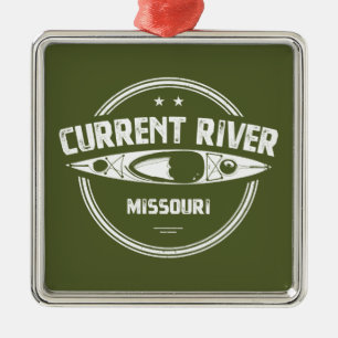 Current River Missouri Kayaking Ornament Aus Metall