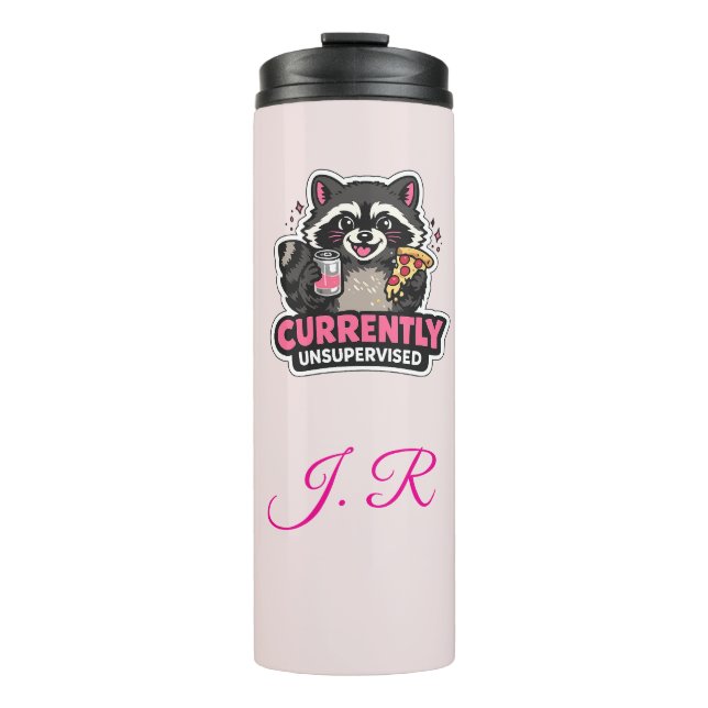 Currently Unsupervised Funny Excuse Quote Thermosbecher (Vorderseite)