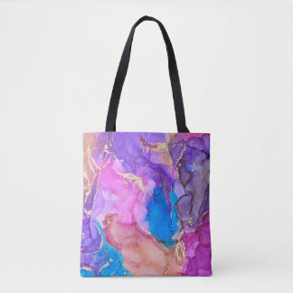 Currents of translucent hues, snaking metallic swi