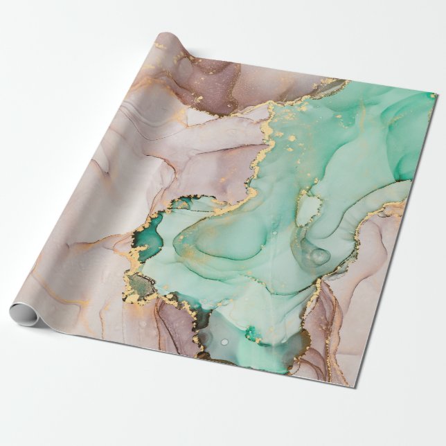 Currents of translucent hues, snaking metallic swi geschenkpapier (Ungerollt)