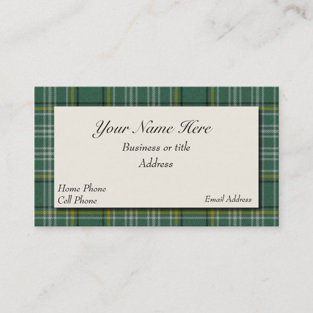 Currie Scottish Tartan Kariert Business Card Visitenkarte (Vorderseite)
