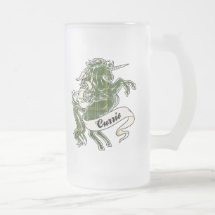 Currie Tartan-Einhorn Mattglas Bierglas