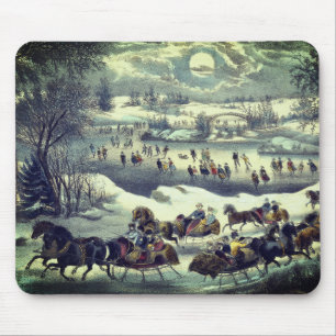 Currier & Ives' Central Park im Winter Mousepad