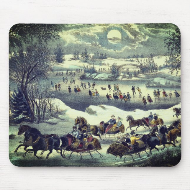 Currier & Ives' Central Park im Winter Mousepad (Vorne)