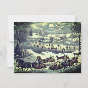Currier & Ives' Central Park im Winter Postkarte