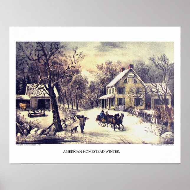 Currier & Ives Lithograph: American Homestead Wint Poster (Vorne)