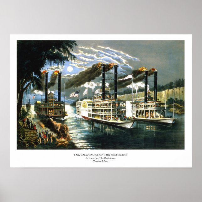 Currier & Ives - Poster - Champions Mississippi (Vorne)