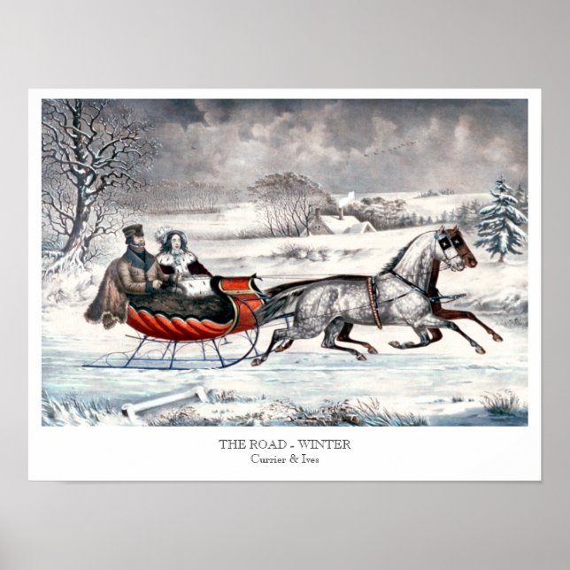 Currier & Ives - Poster - DIE STRASSE, WINTER (Vorne)