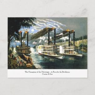 Currier & Ives - Postkarte - Champions Mississippi