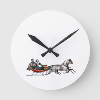 Currier & Ives Runde Wanduhr
